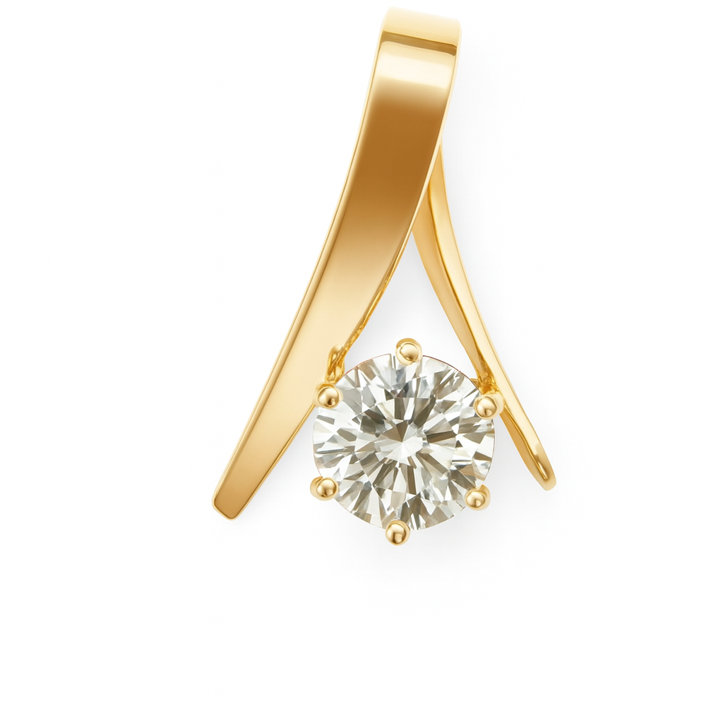 Beautiful 18 Kt Gold  Natural Diamond Pendant